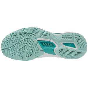Mizuno Wave Stealth V Παπουτσια Χαντμπολ Γυναικεια - Ασπρα/Τυρκουάζ